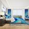 Designart 'Blue Hues Abstract' Modern & Contemporary Bedding Set - Duvet Cover & Shams